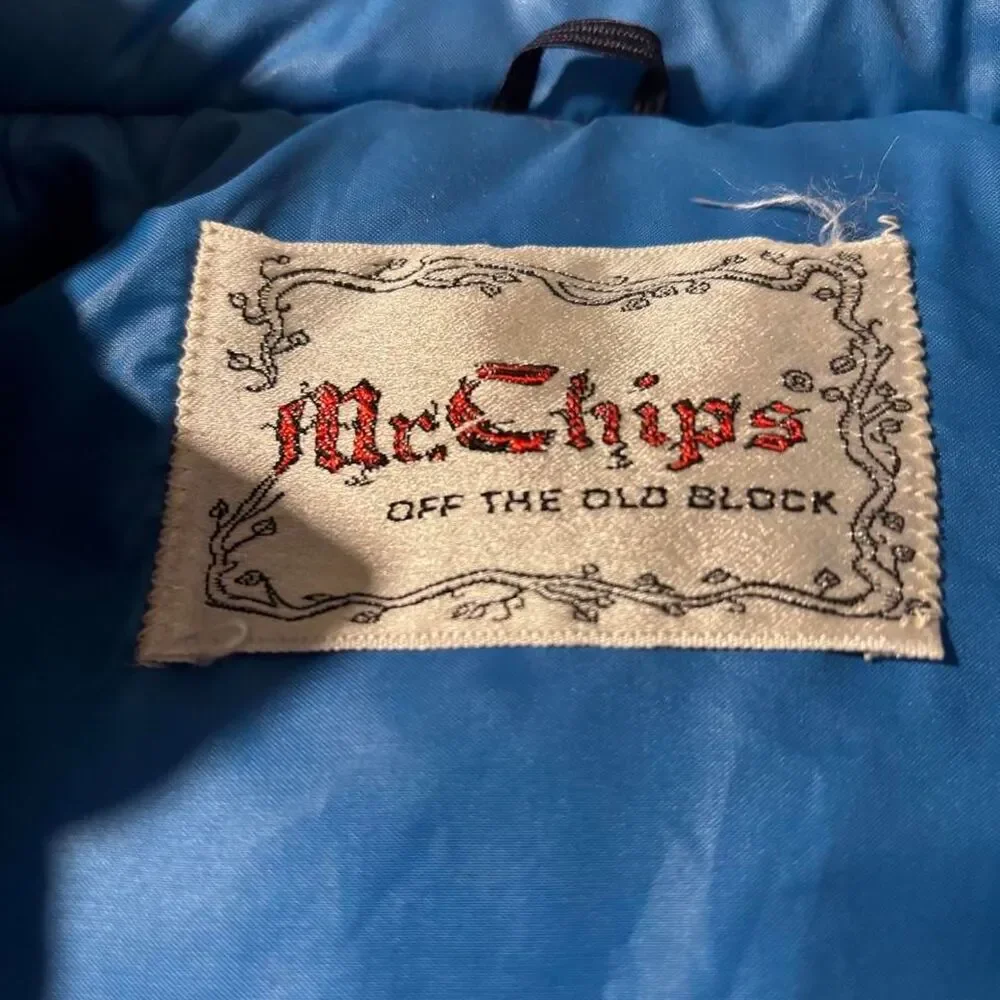 VintageMr. Chips Off the Old Block Blue Down Puffer Vest